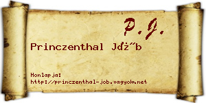 Princzenthal Jób névjegykártya